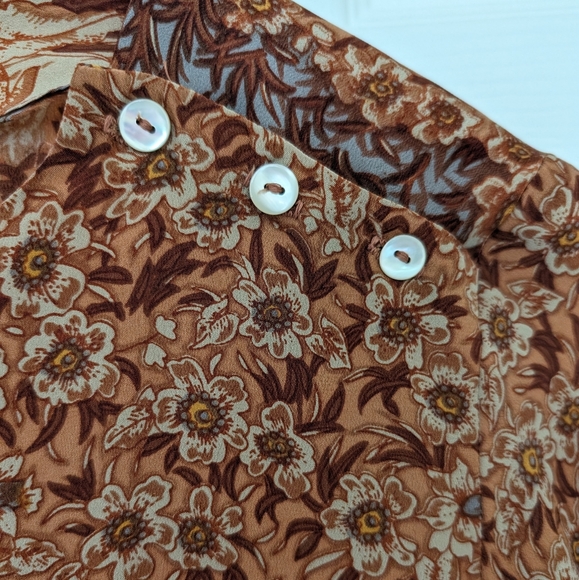 Carole Little Saint Tropez 100% Silk Floral Birds Marsh Print Blouse, size S - Picture 10 of 12